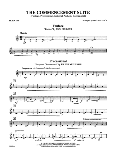 Commencement Suite: 1st F Horn