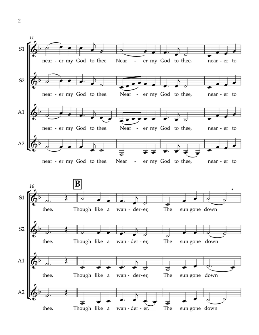 Nearer My God to Thee SSAA scores gallery preview page 2