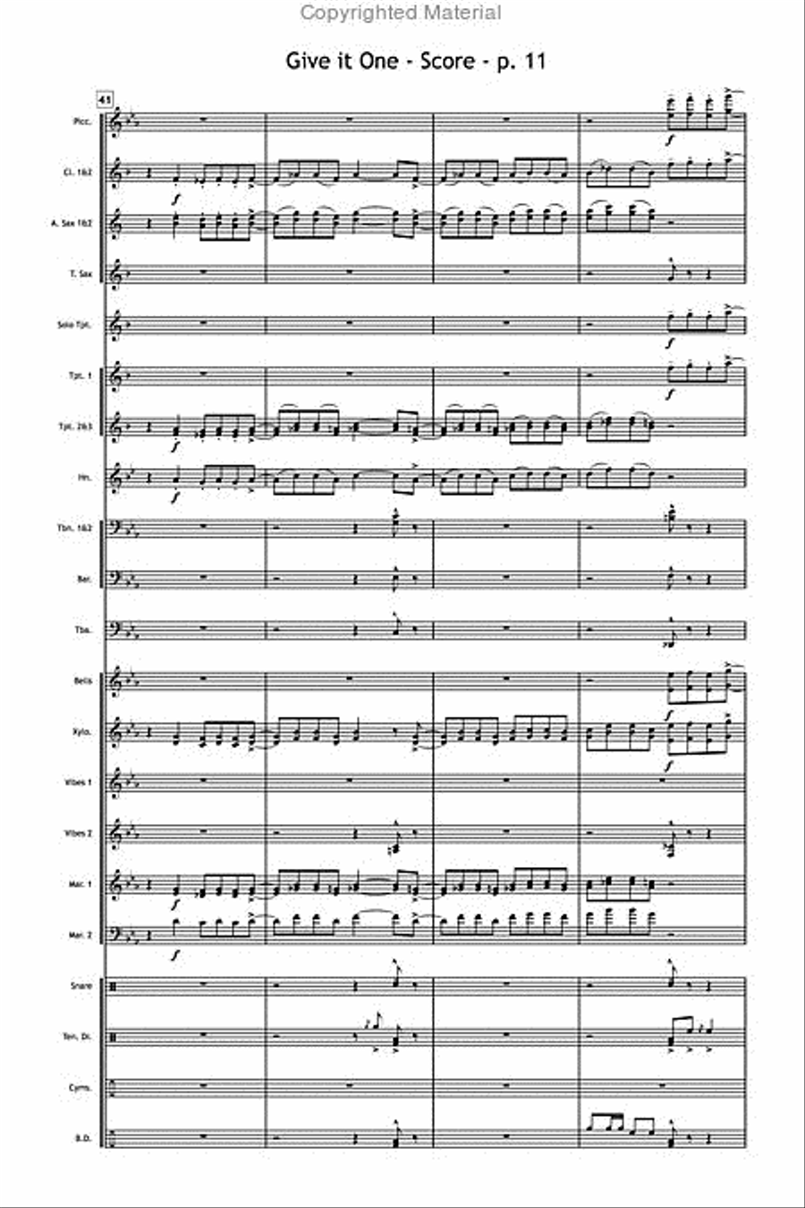 Give It One Give It One Marching Band scores gallery preview page 12