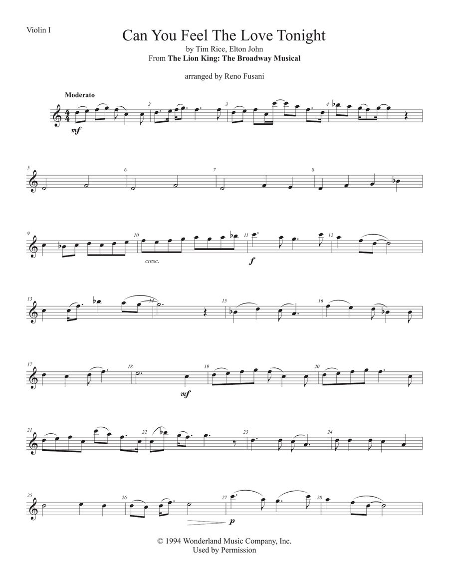 Can You Feel The Love Tonight String Trio scores gallery preview page 5