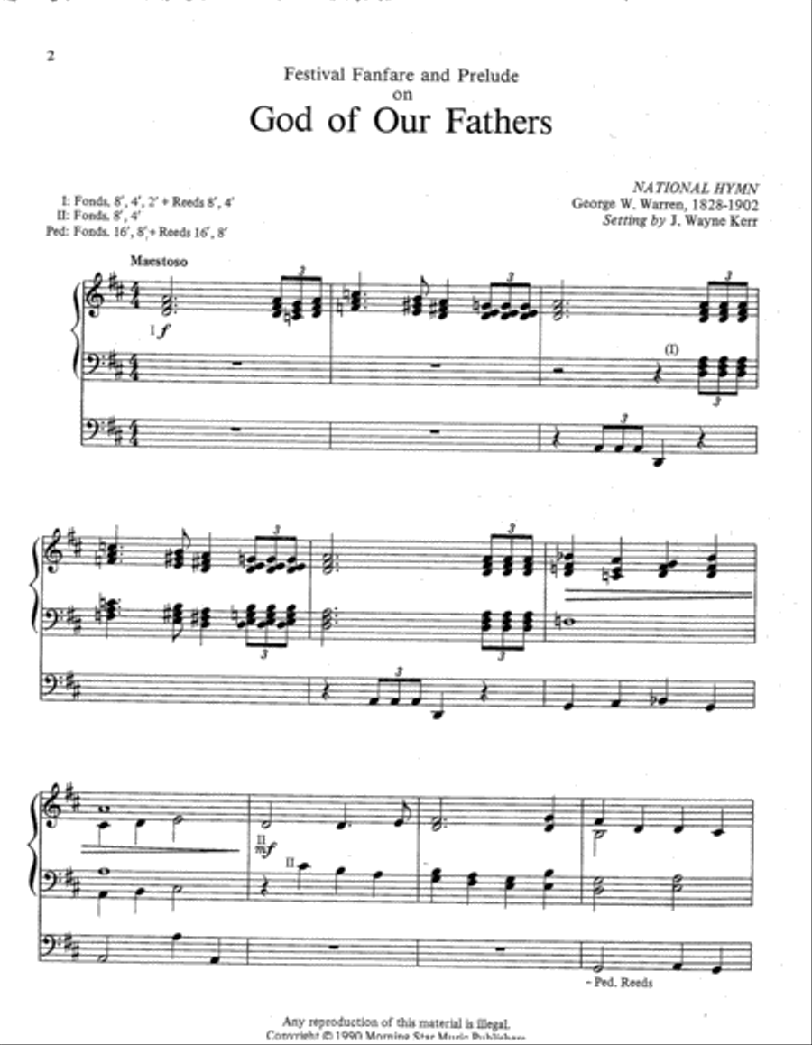 Fanfare and Prelude on God of Our Fathers Organ scores gallery preview page 2
