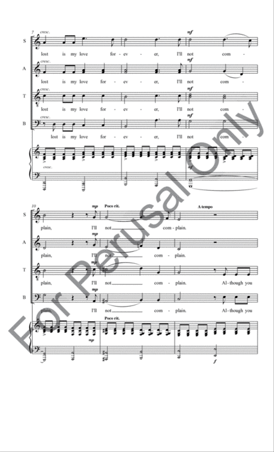 I'll Not Complain 4-Part scores gallery preview page 9