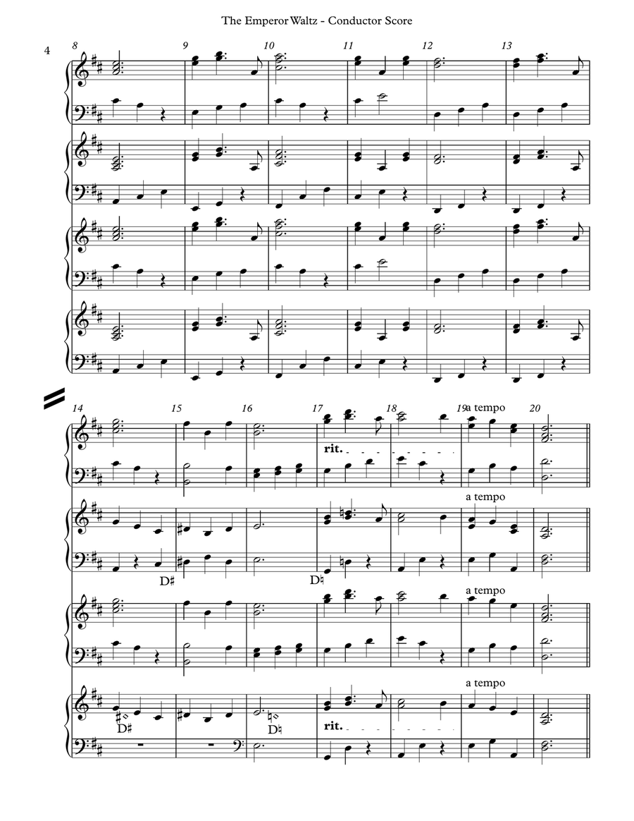 The Emperor Waltz, Harp Conductor Score Small Ensemble scores gallery preview page 4