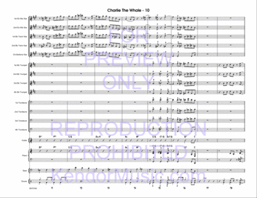 Charlie The Whale (Full Score) Jazz Ensemble scores gallery preview page 11