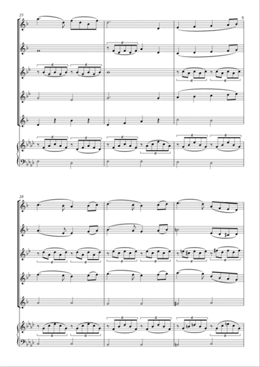 Swan Lake Saxophone Quintet scores gallery preview page 5