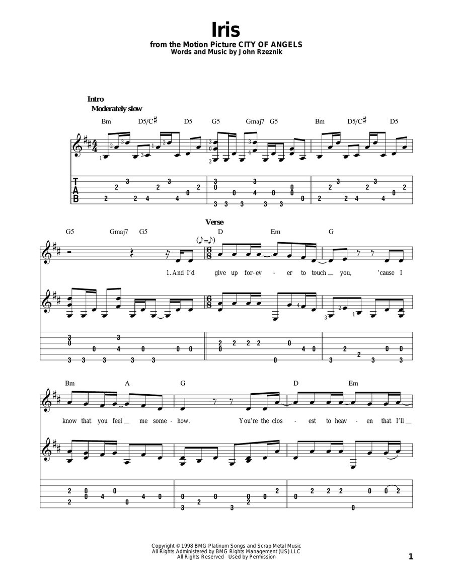 Iris Acoustic Guitar scores gallery preview page 1
