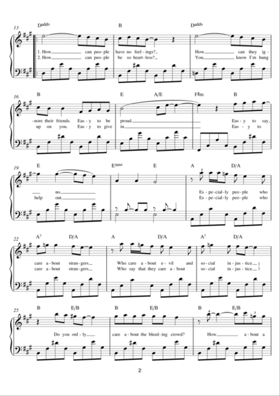 Easy To Be Hard (from 'Hair') Easy Piano scores gallery preview page 2