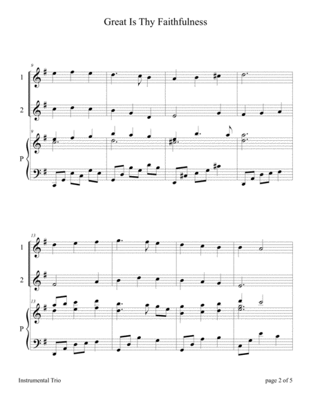 Great Is Thy Faithfulness (Easy Violin Duet with Piano Accompaniment)  Digital Sheet Music