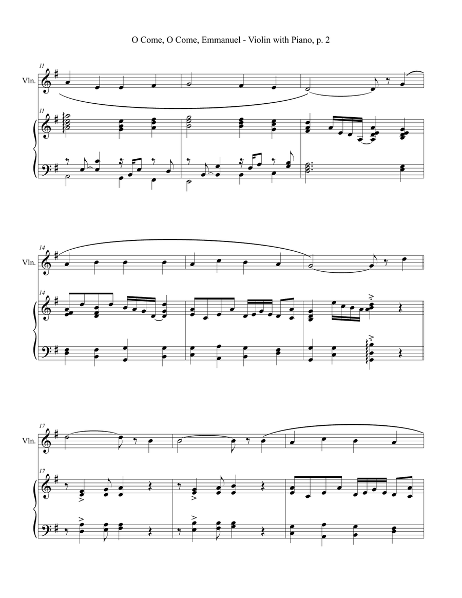 CHRISTMAS HYMNS for Violin and Piano (Includes Score & Parts) Violin Solo scores gallery preview page 3