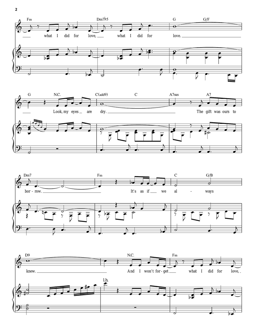 What I Did For Love High Voice scores gallery preview page 2