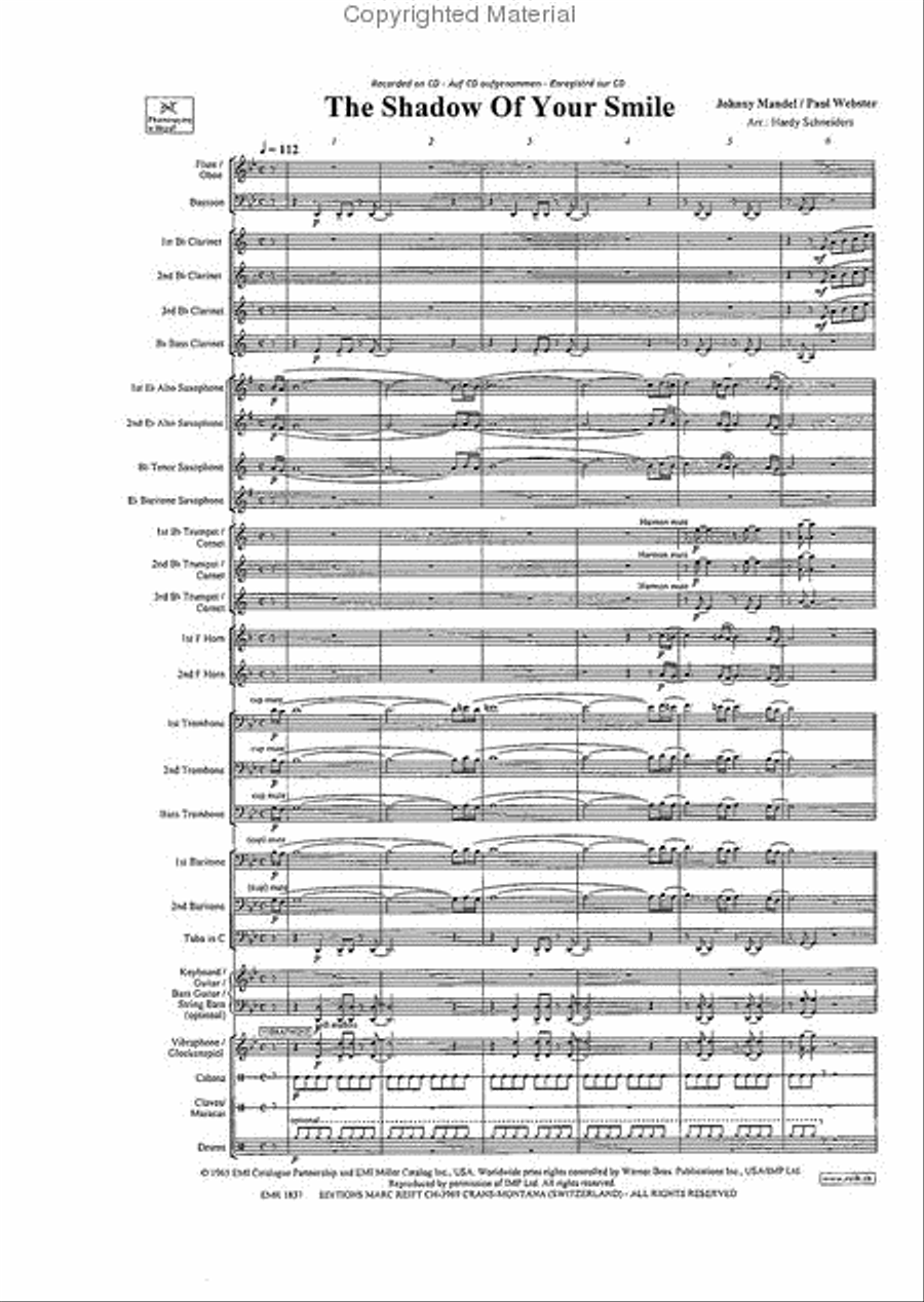 The Shadow Of Your Smile Concert Band scores gallery preview page 3
