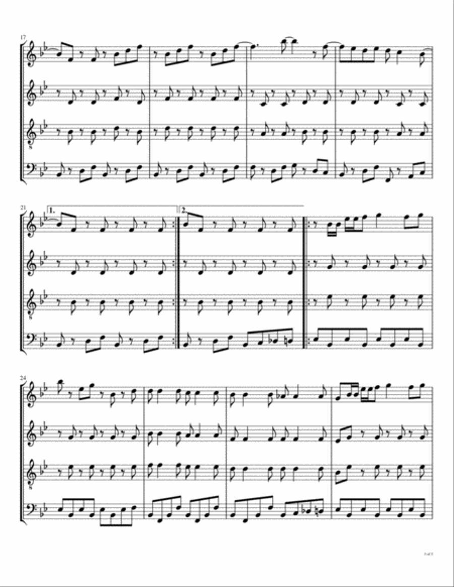 Ob-la-di, Ob-la-da Woodwind Quartet scores gallery preview page 4