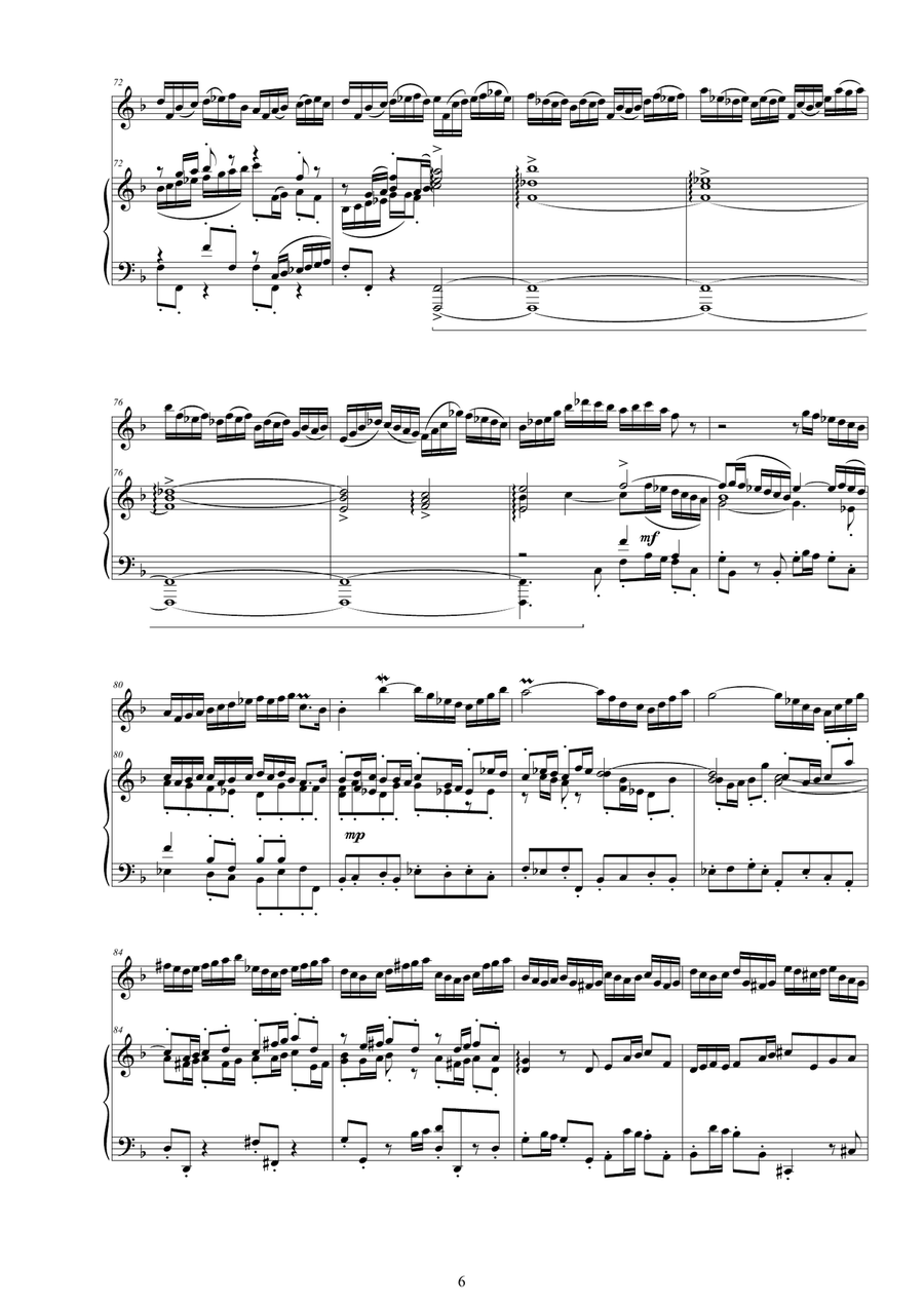 J.S.Bach - Concerto in D minor BWV 1059 for Flute and Piano Flute Solo scores gallery preview page 6