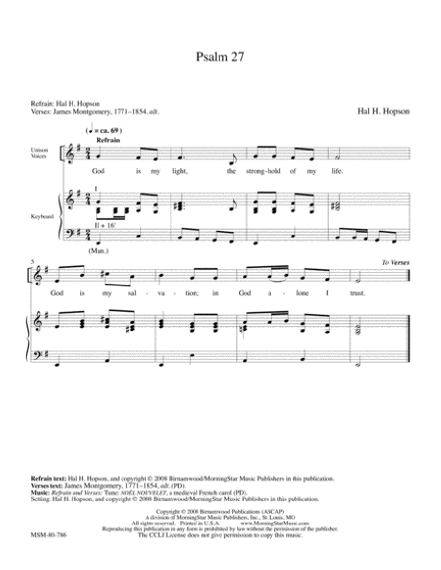 Psalm 27 4-Part scores gallery preview page 1