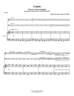 Pachelbel's Canon for Oboe, Bassoon & Piano