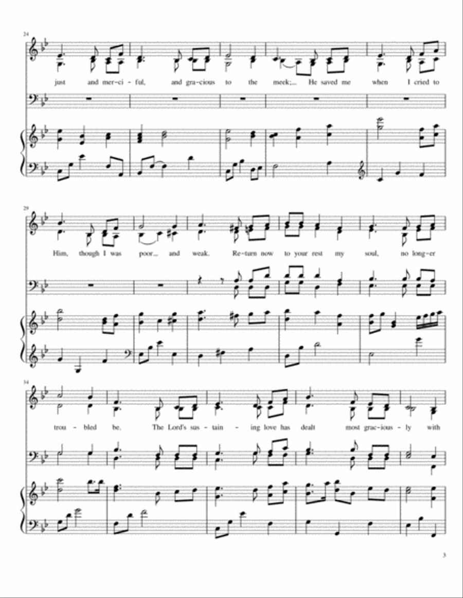 I Love the Lord SATB easy 4-Part scores gallery preview page 3