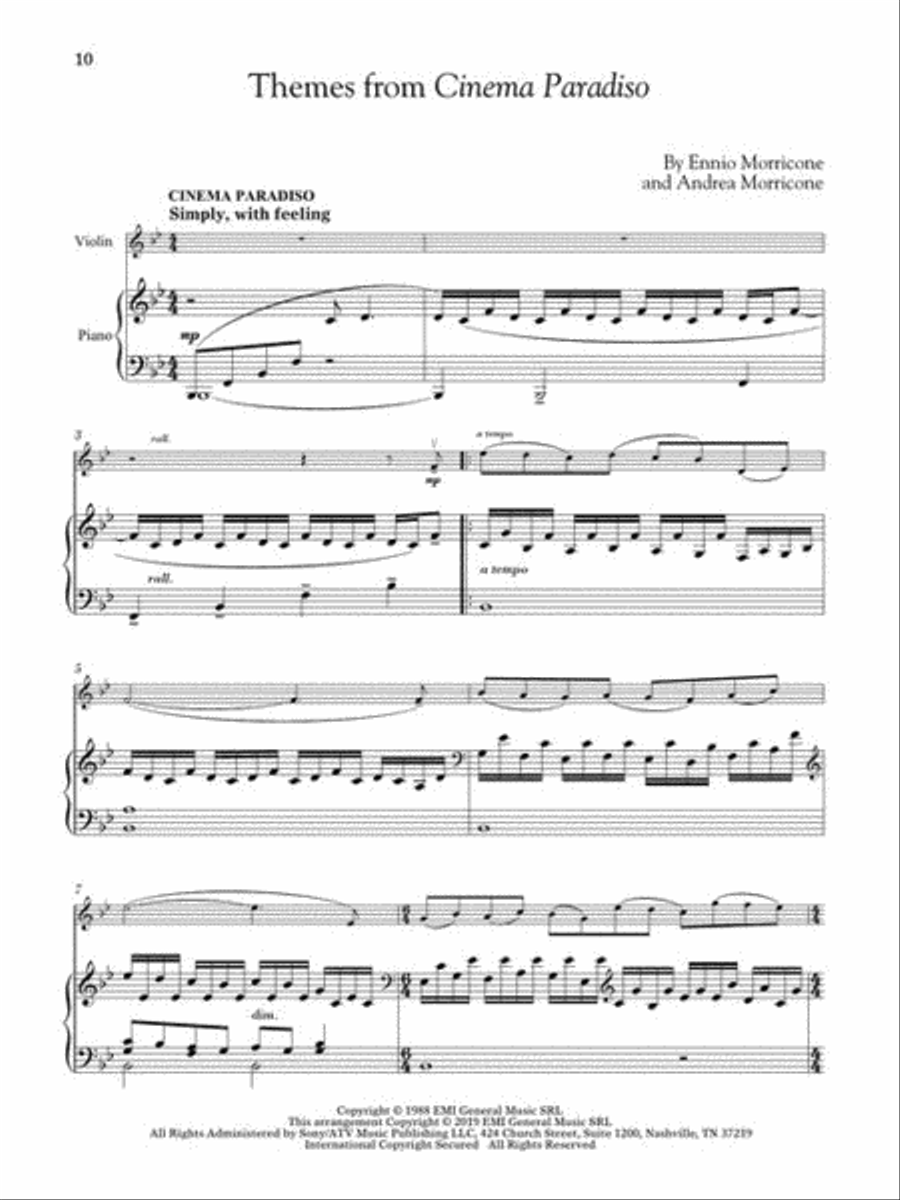 Movie Themes for Classical Players – Violin and Piano Violin Solo scores gallery preview page 7