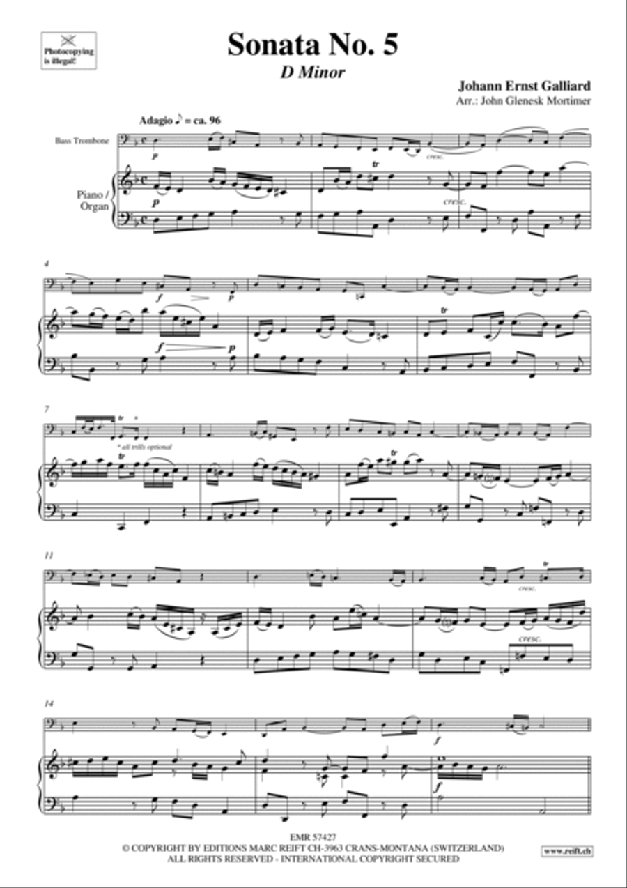 Sonata No. 5 Trombone scores gallery preview page 4