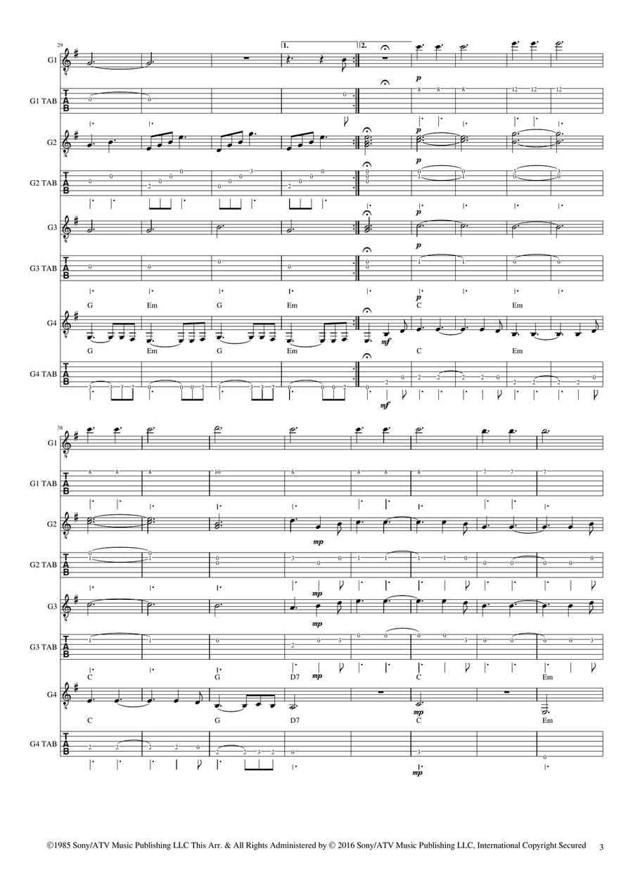 Hallelujah Guitar Ensemble scores gallery preview page 3