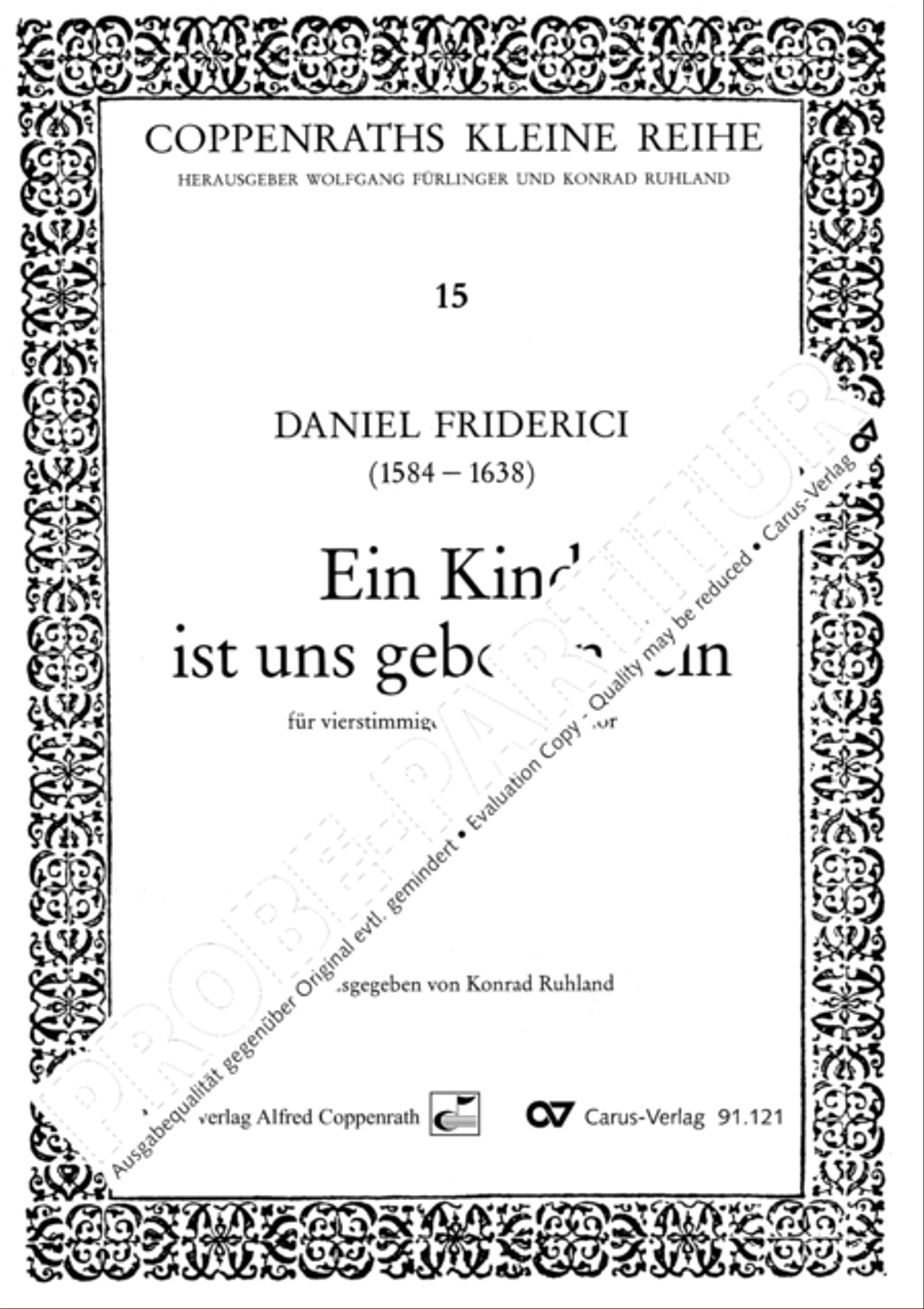 Ein Kind ist uns geboren fein 4-Part scores gallery preview page 2