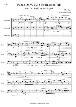 Fugue Op.99 N.3b for Bassoon Trio