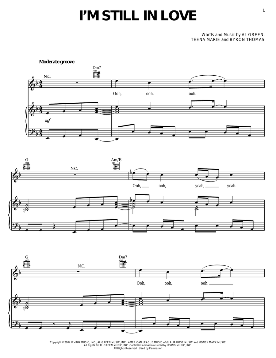 I'm Still In Love I'm Still In Love Piano, Vocal, Guitar scores gallery preview page 1