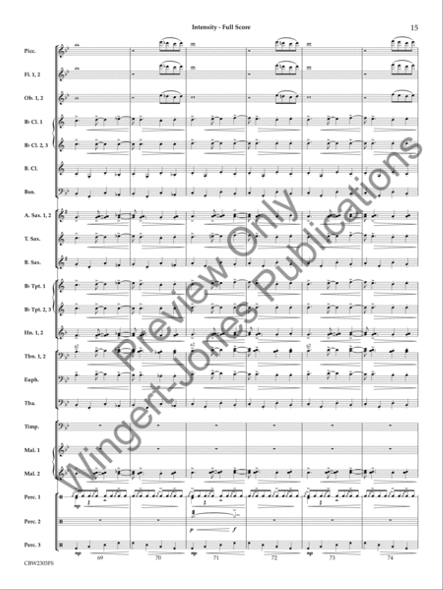 Intensity (Score) Intensity (Score) Concert Band scores gallery preview page 16