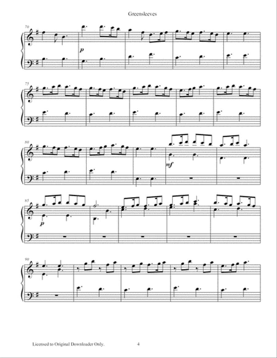 Greensleeves Harp scores gallery preview page 5