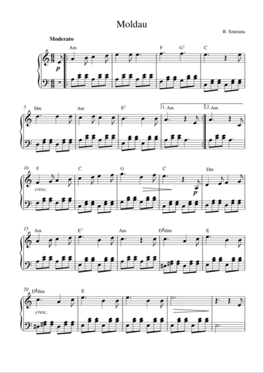 Moldau Piano Method scores gallery preview page 1