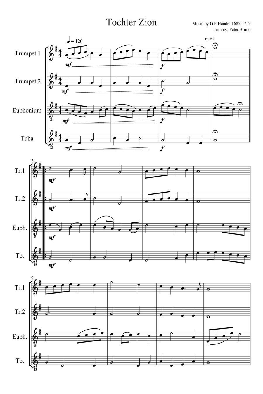 10 Weihnachtslieder für Bläser Quartett / 10 Christmas Songs For Brass Ensemble Brass Quartet scores gallery preview page 2