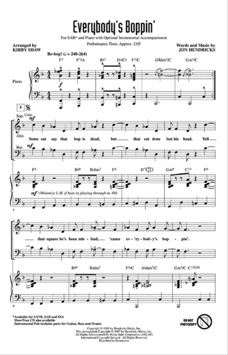 Everybody's Boppin' 3-Part scores gallery preview page 2