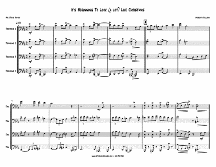It's Beginning To Look Like Christmas Brass Ensemble scores gallery preview page 1