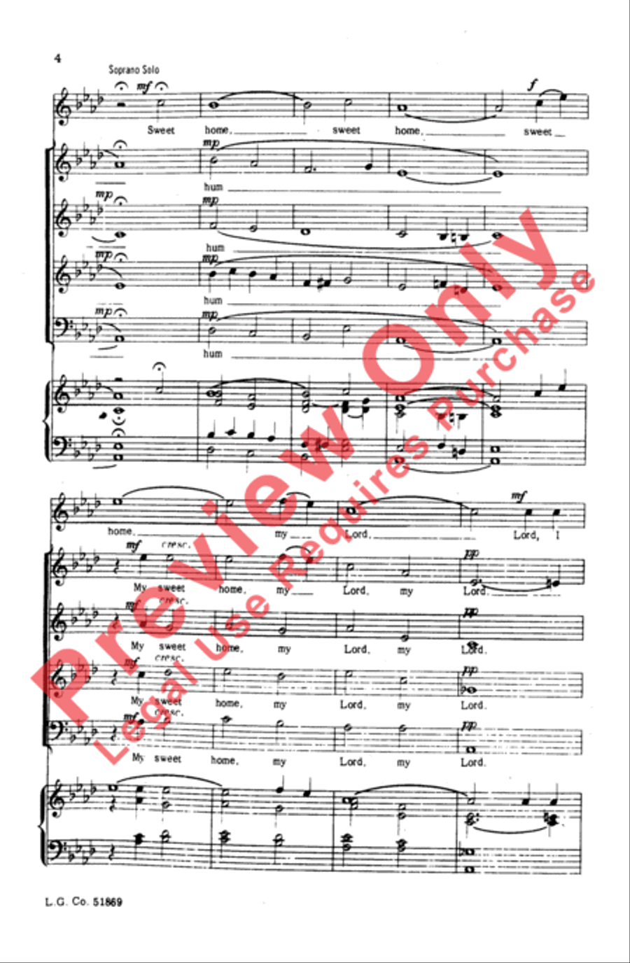 Sweet Home Sweet Home 4-Part scores gallery preview page 4
