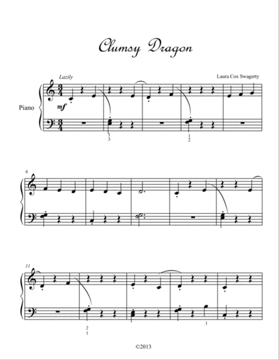 Clumsy Dragon Clumsy Dragon Easy Piano scores gallery preview page 2