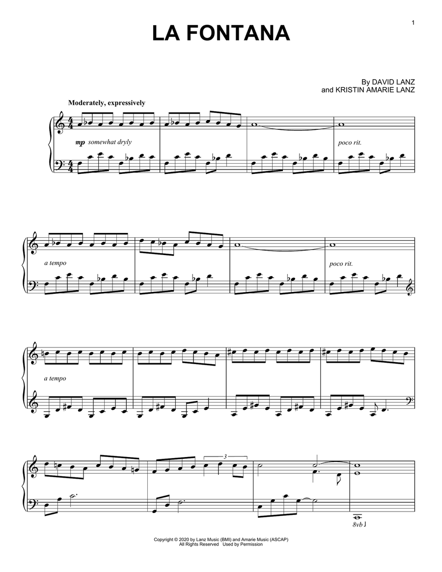 La Fontana Piano Solo scores gallery preview page 1