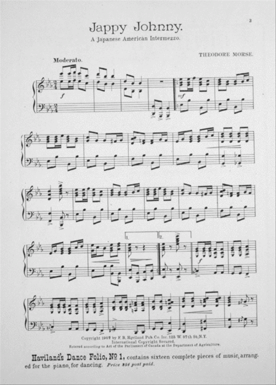 Jappy Johnny. Japanese-American Intermezzo Piano Solo scores gallery preview page 2