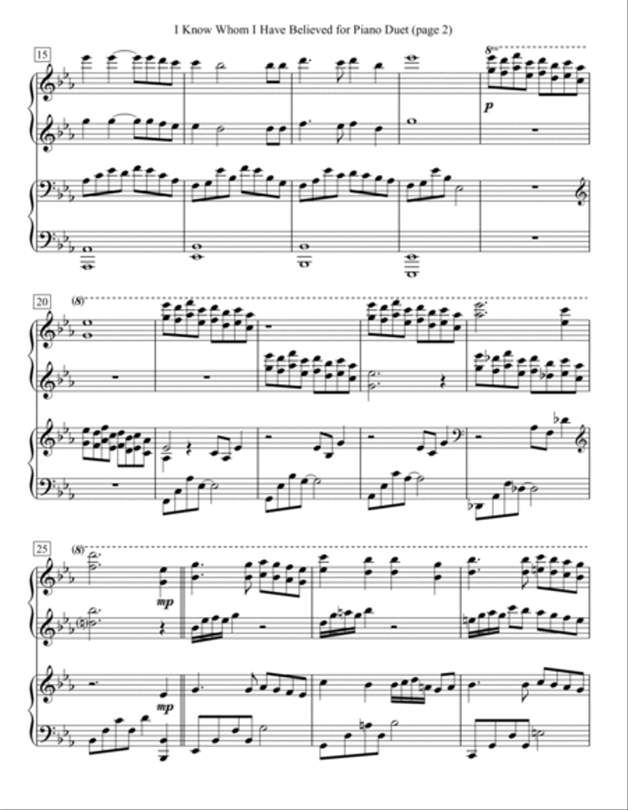 I Know Whom I Have Believed for Piano Duet 1 Piano, 4-Hands scores gallery preview page 2