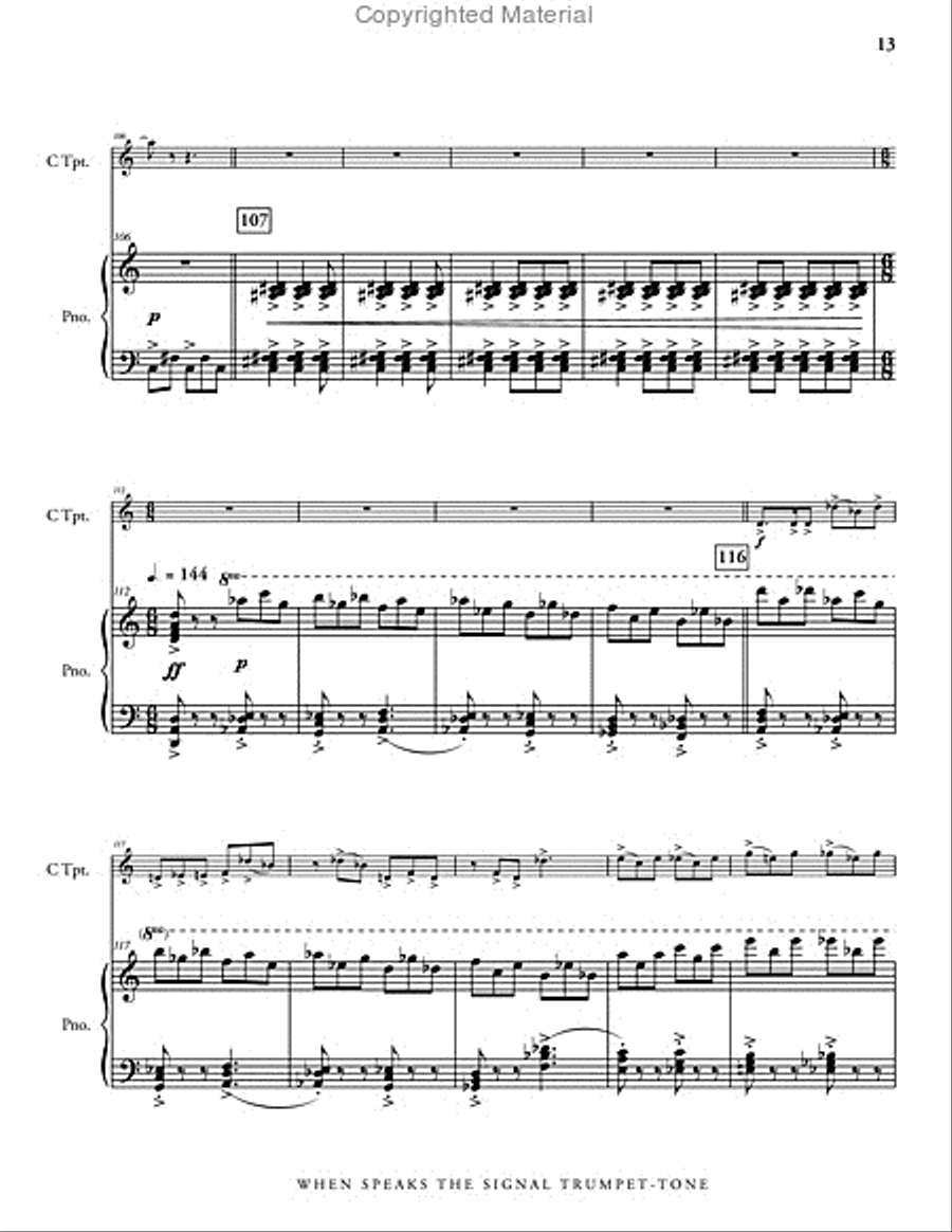When Speaks the Signal-Trumpet Tone (piano reduction) Flugelhorn scores gallery preview page 14
