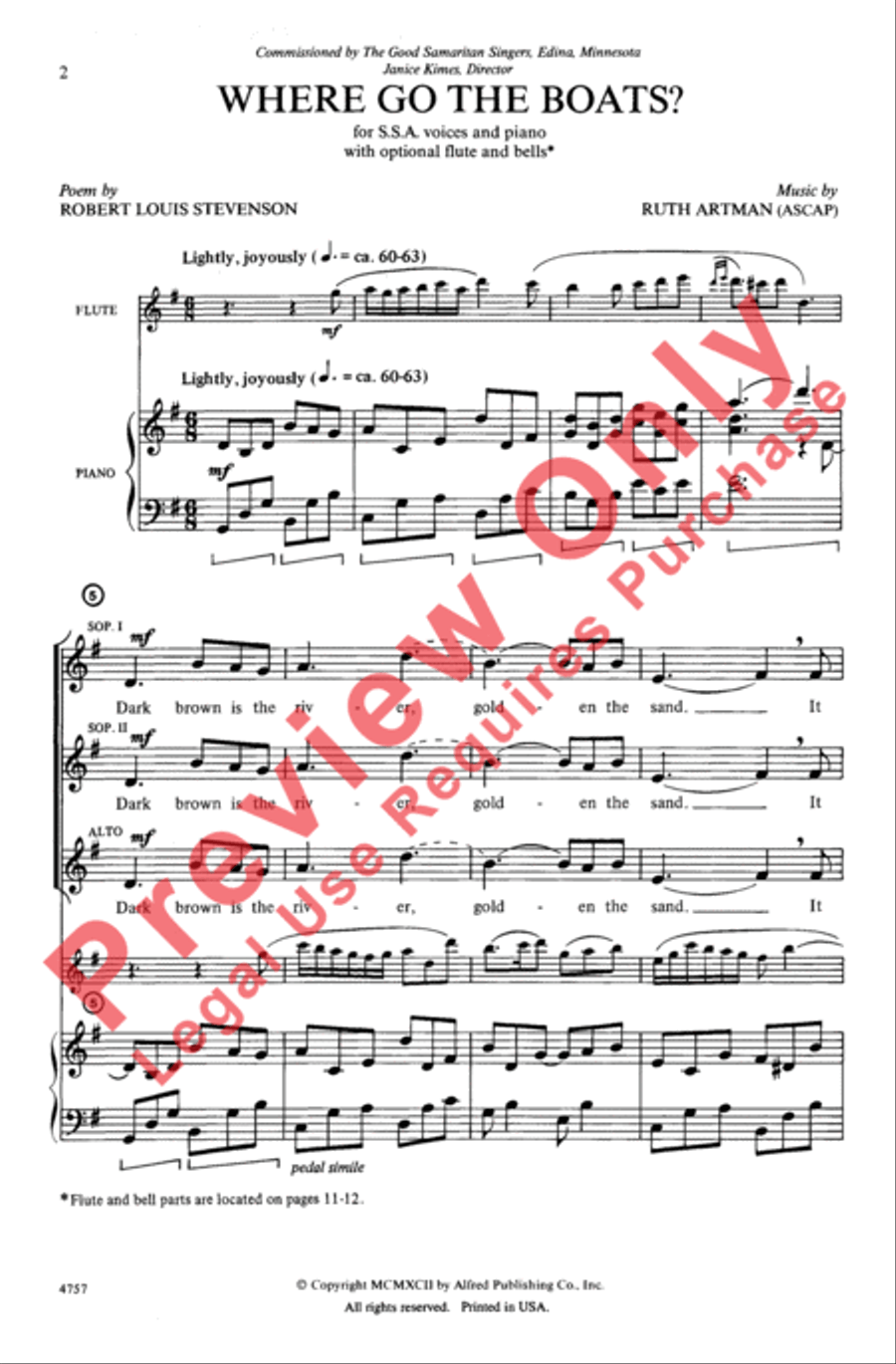 Where Go the Boats? Women's Choir scores gallery preview page 2