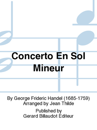 Book cover for Concerto En Sol Mineur