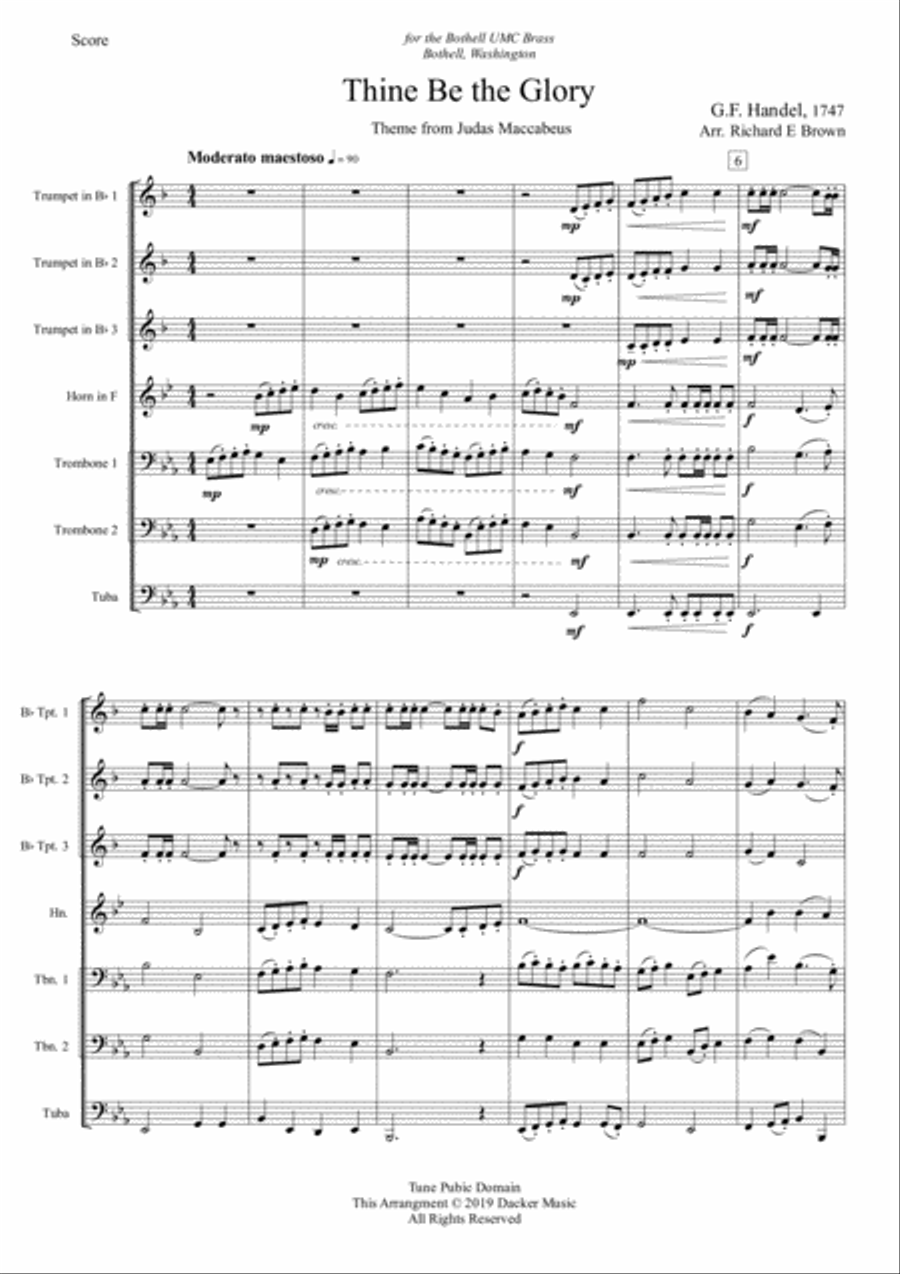 Thine Be the Glory (Theme from Judas Maccabeus) Brass Ensemble scores gallery preview page 3
