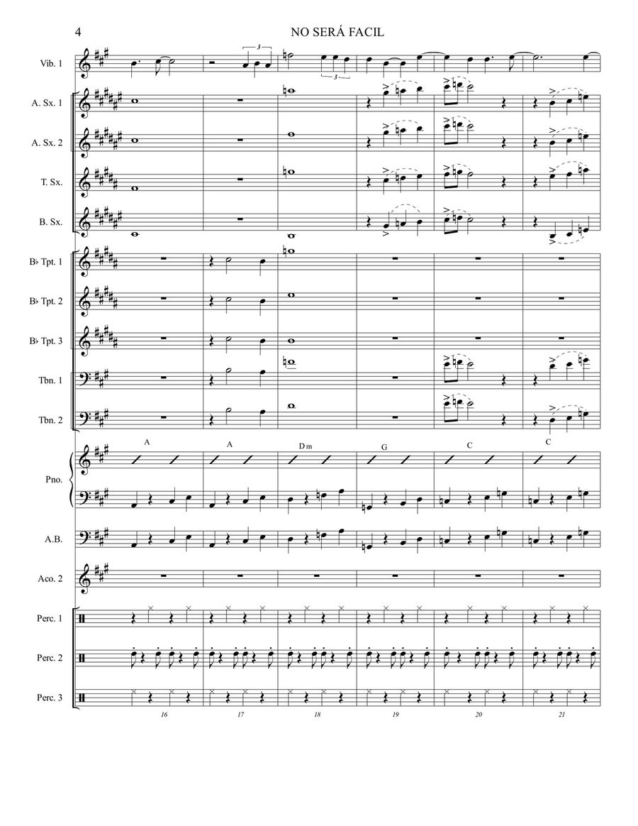 HOMENAJE A GLORIA STEFAN - NO SERÁ FACIL Jazz Ensemble scores gallery preview page 5