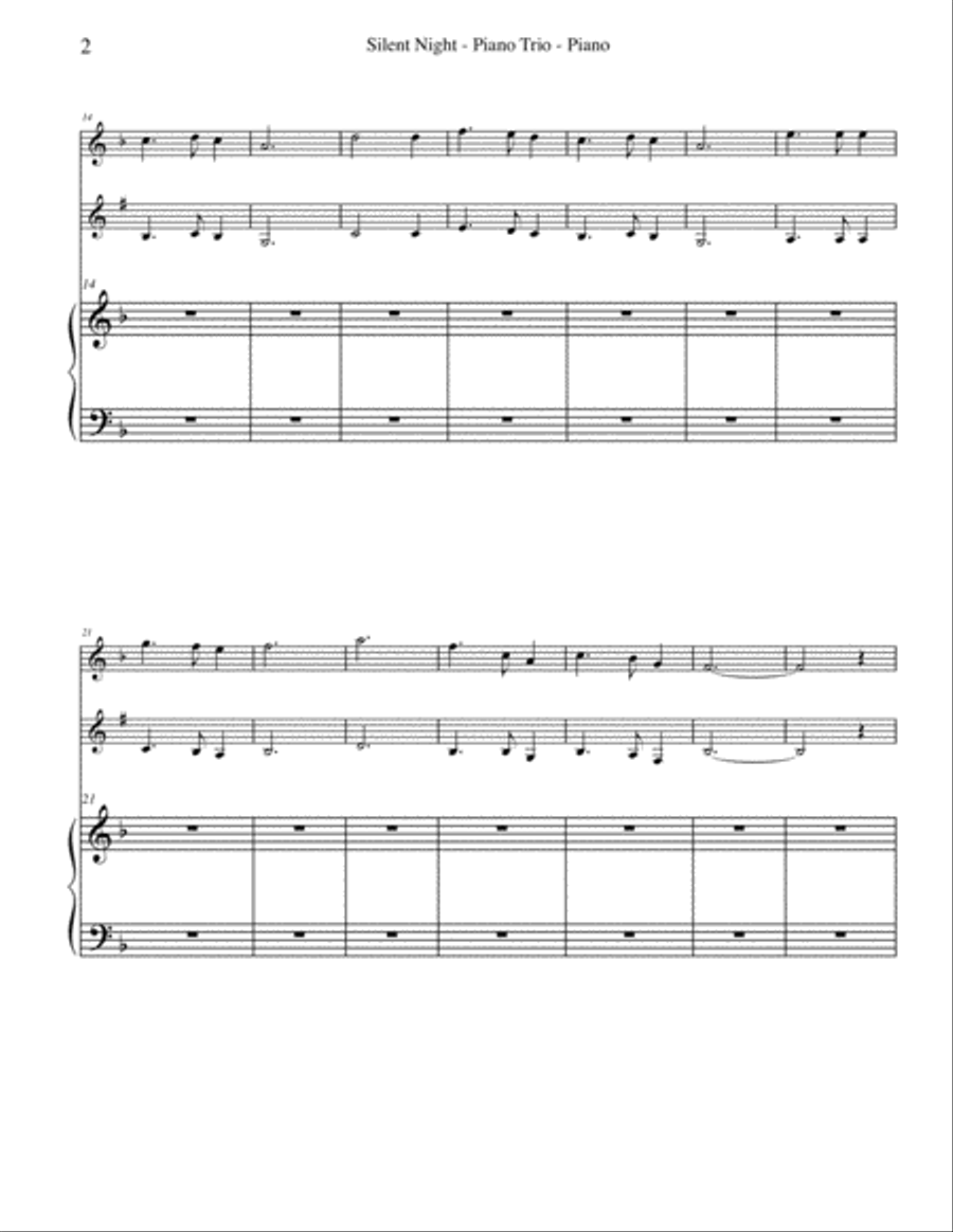 Silent Night for Flute, Clarinet & Piano Woodwind Duet scores gallery preview page 2