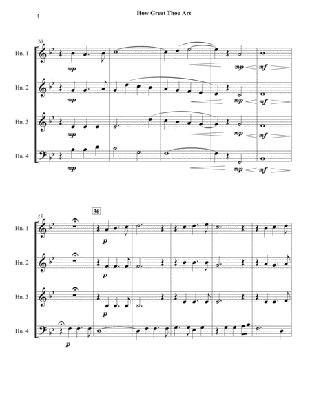 How Great Thou Art for Horn Quartet image number null