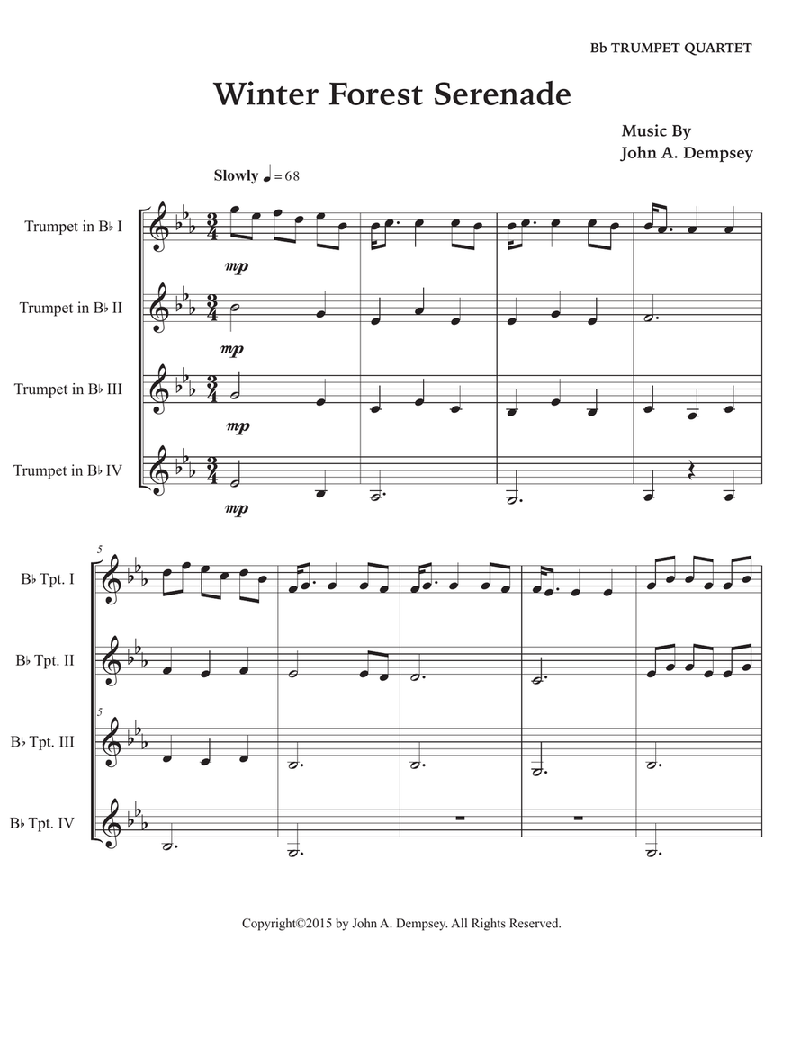 Winter Forest Serenade (Trumpet Quartet) Brass Quartet scores gallery preview page 5