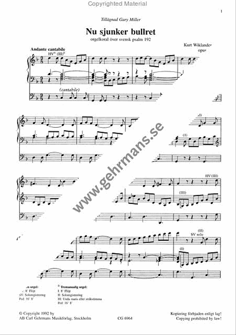 Tre orgelkoraler Organ Solo scores gallery preview page 2