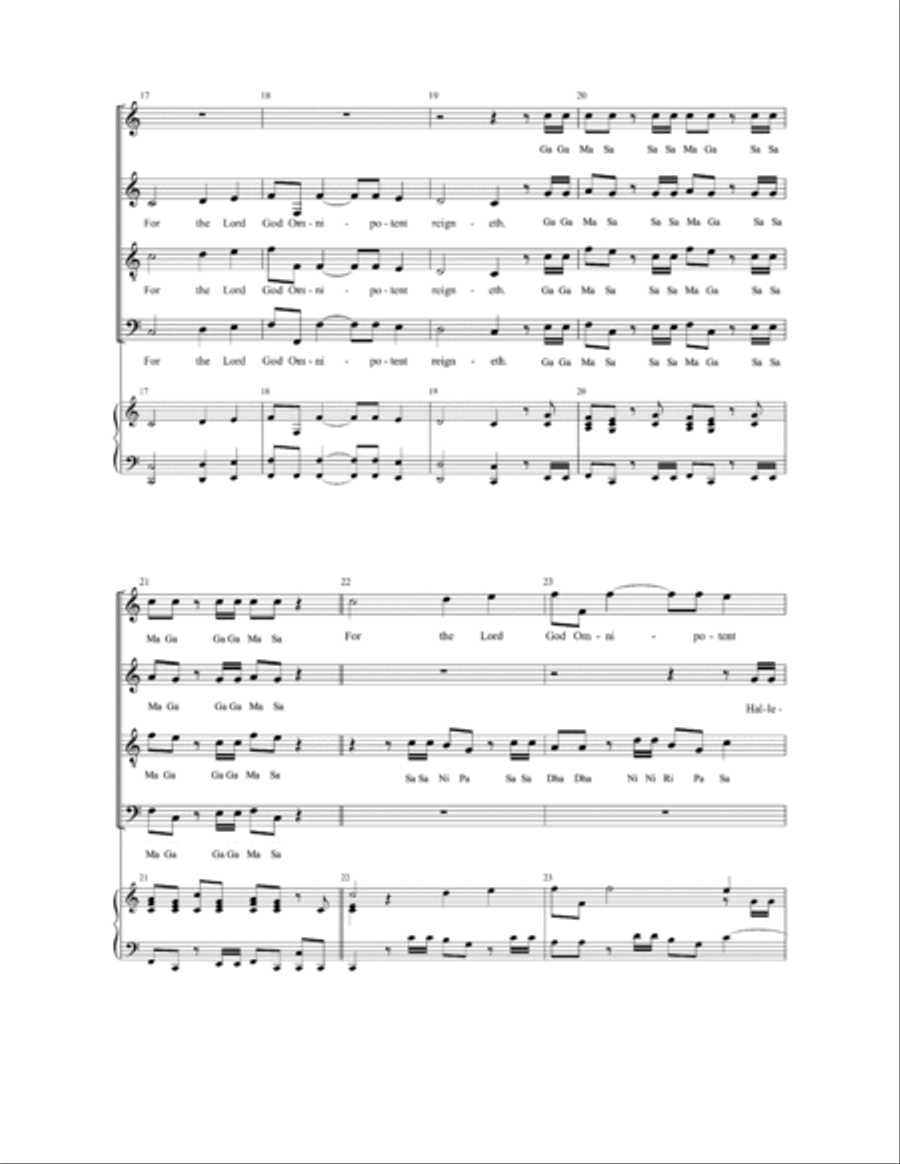 Hallelujah Chorus (Eastern Indian Classical) 4-Part scores gallery preview page 3