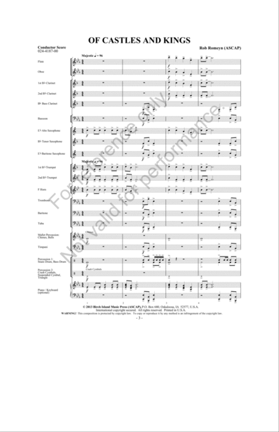 Of Castles And Kings Of Castles And Kings Concert Band scores gallery preview page 2
