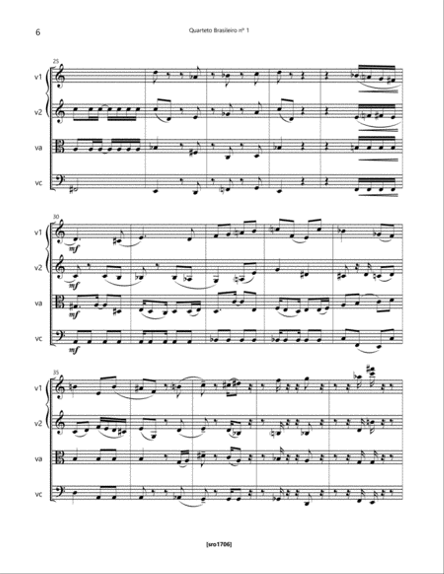 Quarteto Brasileiro Nº 1 String Quartet scores gallery preview page 6