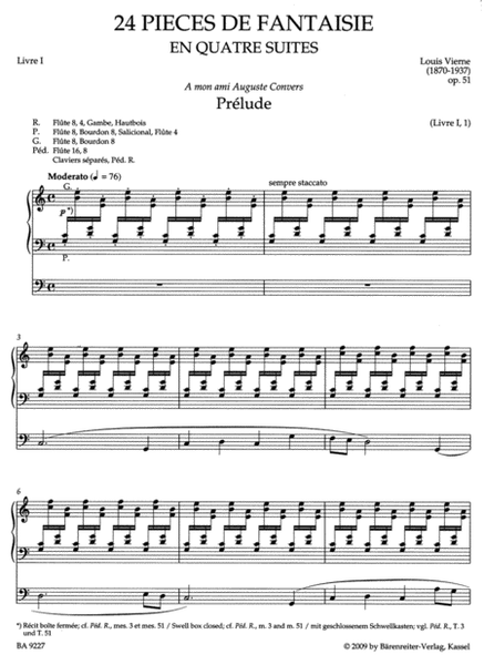 Pieces de Fantaisie en quatre suites, Livre I, Op. 51